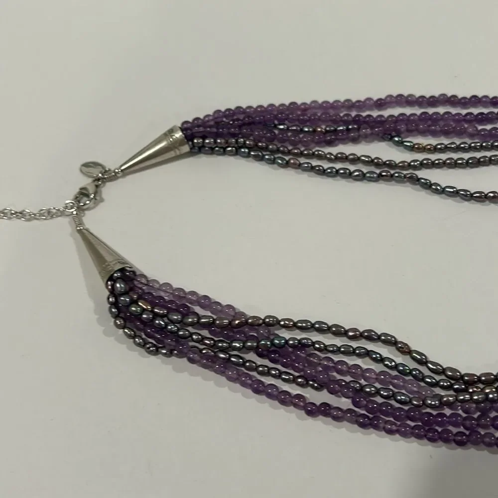 NWOT Joan Rivers Multi Layers Purple Necklace
